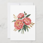 エレガント オレンジ ピオニー 水彩 結婚前お披露目パーティー 招待状 (裏面)