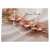 エレガント オレンジ ピーチ フラワーデザイン ギフトバッグ (正面)