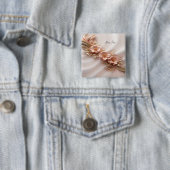 エレガント オレンジ ピーチ フラワーボタン 缶バッジ (インサイチュ)