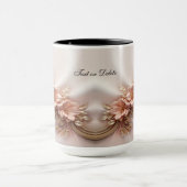 エレガント オレンジ ピーチ フラワーマグ マグカップ (中央)