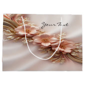 エレガント オレンジ ピーチ フラワーリング ギフトバッグ (裏面)