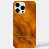 エレガント オレンジ マーブル カスタム 名前 モノグラム Case-Mate iPhoneケース (裏面)