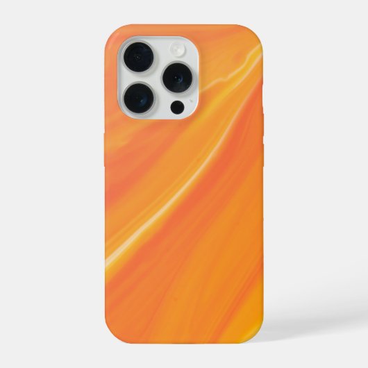 エレガント オレンジ マーブル iPhoneケース (裏面)
