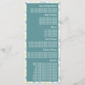 エレガント オーク ツリー レストラン スリムライン メニュー (裏面)