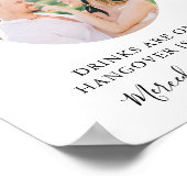 エレガント オープンバー パーソナライズ フォト ウェディング ポスター (角)