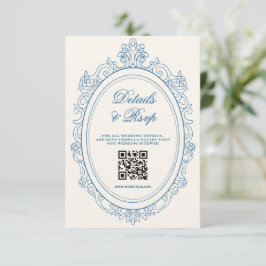 エレガント・オールドマネースクリプトの結婚式詳細カード エンクロージャーカード