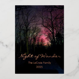 エレガント オーロラ クリスマス - ワンダーの夜 箔シーズンカード