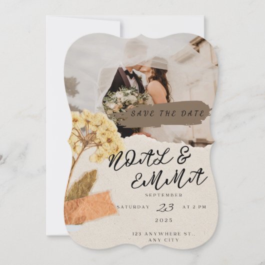 エレガント&カスタムウェディング招待状カード✨ (正面)