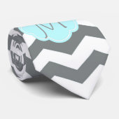 エレガント,,カッコいいクラシック灰色の山形モノグラム ネクタイ (ロール)