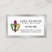 エレガント カラフル フルール ド リス デザイン ビジネス カード (裏面)