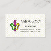 エレガント カラフル フルール ド リス デザイン 名刺 (裏面)