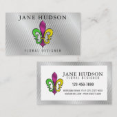 エレガント カラフル フルール ド リス デザイン 名刺 (正面/裏面)