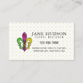 エレガント カラフル フルール ド リス デザイン 名刺 (裏面)