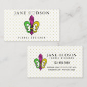 エレガント カラフル フルール ド リス デザイン 名刺 (正面/裏面)