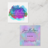 エレガント カラフル ミニマル 編集可能 2.5x2.5 Sq S スクエア名刺 (正面/裏面)