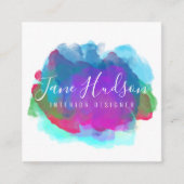 エレガント カラフル ミニマル 編集可能 2.5x2.5 Sq S スクエア名刺 (正面)