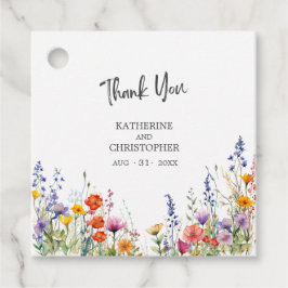エレガント カラフル ワイルドフラワーズ ウェディング サンクス フェイバータグ