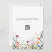エレガント カラフル ワイルドフラワーズ ウェディング 招待状 (裏面)
