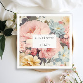 エレガント, カラフル,ヴィンテージ花ナプキンバンド スタンダードカクテルナプキン