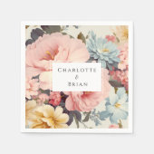 エレガント, カラフル,ヴィンテージ花ナプキンバンド スタンダードカクテルナプキン (正面)