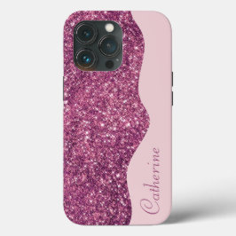 エレガント・カリグラフィー・パープルドリップ・ギラギラカスタム iPhone 13 PROケース