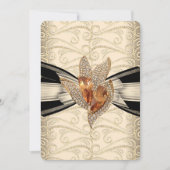 エレガント カルメル クリーム ブラック ゴールド アンバー 2 招待状 (正面)