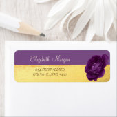 エレガント,ガーリー金ゴールド，紫，バラ住所 シール (インサイチュ)