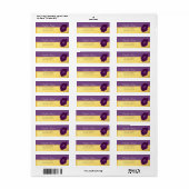 エレガント,ガーリー金ゴールド，紫，バラ住所 シール (フルシート)