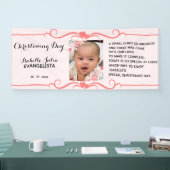 エレガント《キリスト教》洗礼式や命名式デイイベントピンクパーティー 横断幕 (トレードショー)