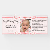 エレガント《キリスト教》洗礼式や命名式デイイベントピンクパーティー 横断幕 (横)