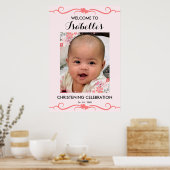 エレガント《キリスト教》洗礼式や命名式日イベントパーティーウェルカムサイン ポスター (キッチン)