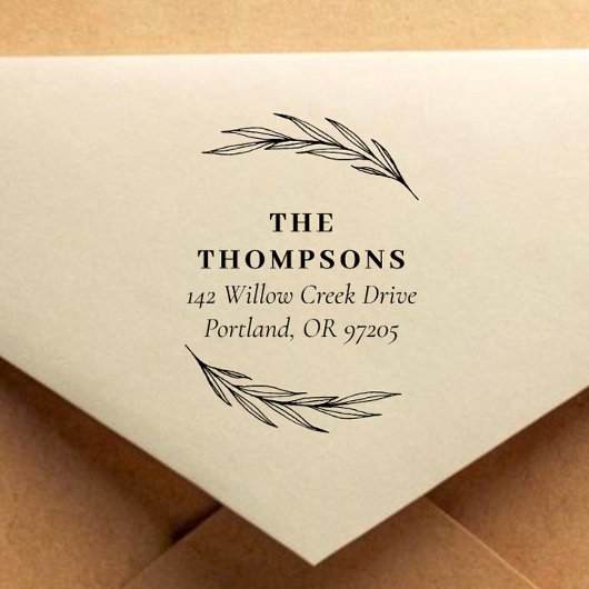 エレガント&クラシックボタニカル差出人住所 ラバースタンプ