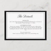 エレガント | クラシックモノグラ結婚ム詳細カード エンクロージャーカード (正面)
