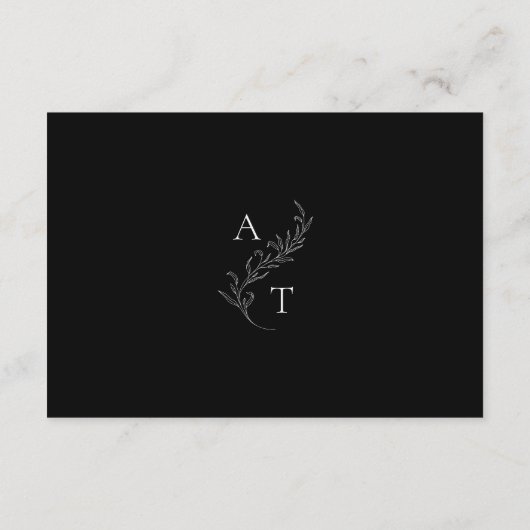 エレガント | クラシックモノグラ結婚ム詳細カード エンクロージャーカード (裏面)