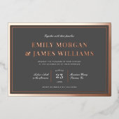 エレガント+クラシック枠 |結婚の実在 箔招待状 (正面)