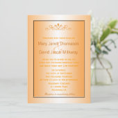 エレガント,クラシック秋黄葉色結婚の 招待状 (スタンド正面)