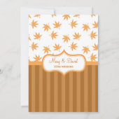 エレガント,クラシック秋黄葉色結婚の 招待状 (裏面)