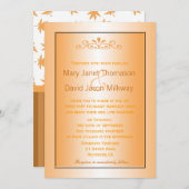 エレガント,クラシック秋黄葉色結婚の 招待状 (正面/裏面)