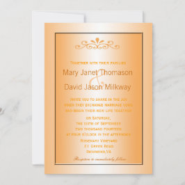 エレガント,クラシック秋黄葉色結婚の 招待状