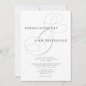 エレガント クラシック カリグラフィー アンパサンド ウェディング 招待状 (正面)