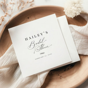 エレガント クラシック カリグラフィー ブライダル シャワー スタンダードカクテルナプキン