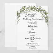 エレガント・クラシック・グリーンベリー結婚記念日 招待状 (正面/裏面)