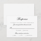 エレガント クラシック スクリプト トラディショナル ウェディング RSVP 招待状 (正面/裏面)