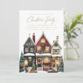 エレガント クラシック ハウジズ ヴィレッジ クリスマス パーティー 招待状 (スタンド正面)