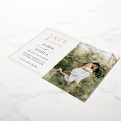 エレガント クラシック フォイル プレス 写真 セーブ・ザ・デート 箔招待状 (回転した状態)