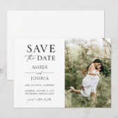 エレガント クラシック フォト ウェディング セーブ・ザ・デート 招待状 (正面/裏面)