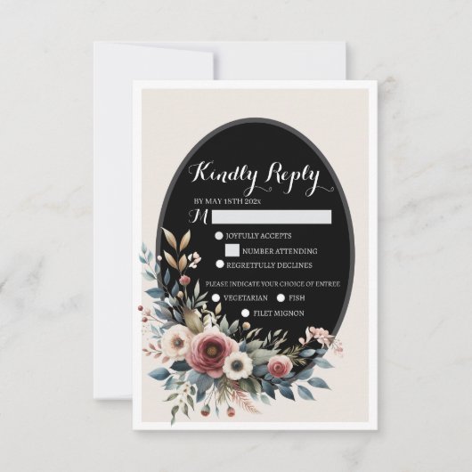 エレガント クラシック フラワールーセット ウェディング 返信 4 (正面)