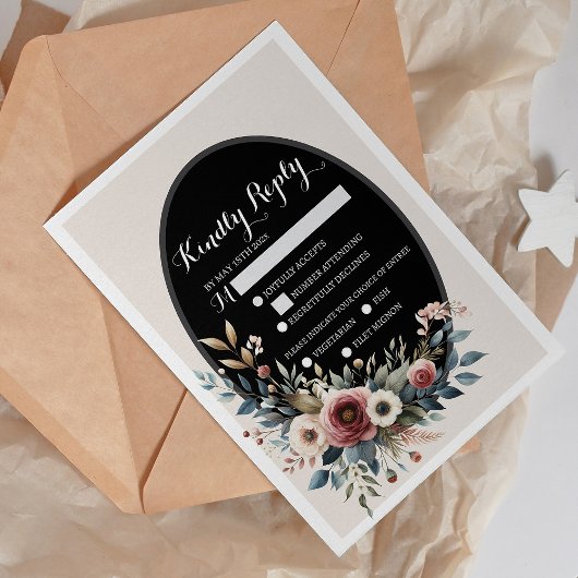 エレガント クラシック フラワールーセット ウェディング 返信 4