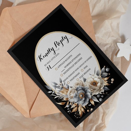 エレガント クラシック フラワー ラスティック ウェディング 返信 5