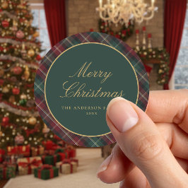 エレガント・クラシック・ペイスリー・クリスマス ラウンドシール